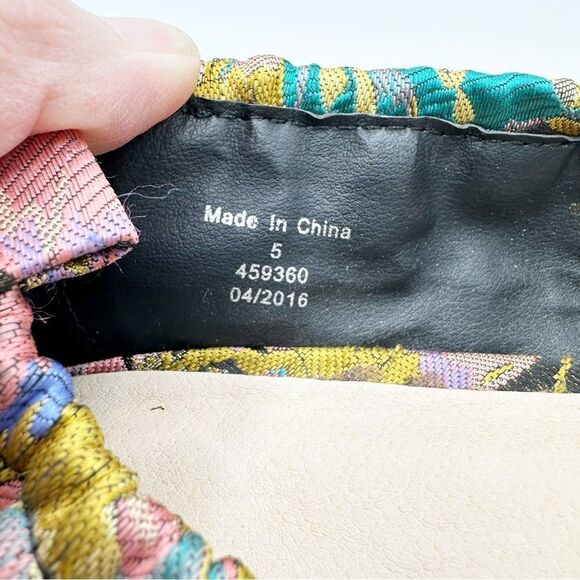 ASOS Simone Floral Satin Fabric Block Heels In Jacquard Sz 5 - Picture 9 of 11